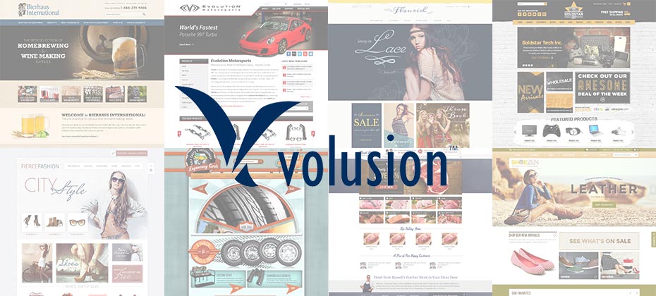 Collage of Volusion Sites Jered has made
